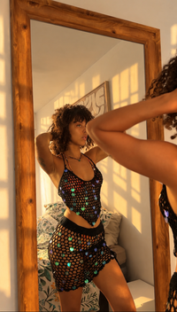 Ensemble Crochet noir – ensemble de plage en crochet noir à sequins, Island Girl